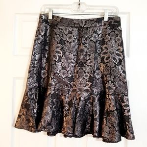DKNY Metallic Brocade pattern ruffle skirt Size 4 club date girl's nite
